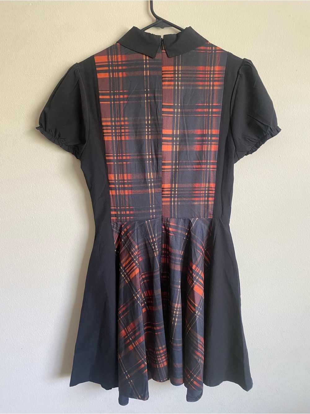 Killstar Amberic Tartan Dress Black Orange Plaid Chain Goth Punk M - Picture 8 of 10